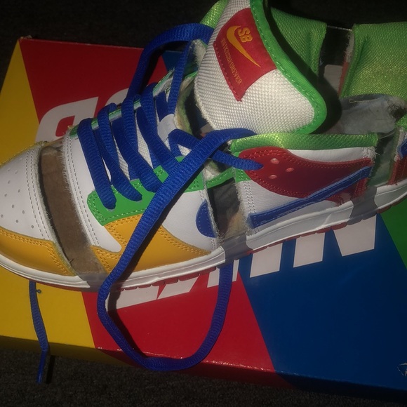 NEW Nike SB Dunk Low Ebay Sandy Boedecker WHITE/Royal FD8777-100 Men's Sz 10.5 - Picture 2 of 4